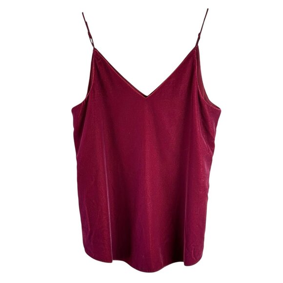 Y2K Express Deep Rose Velvet Cami Top Size XS Tank Camisole - Picture 3 of 5